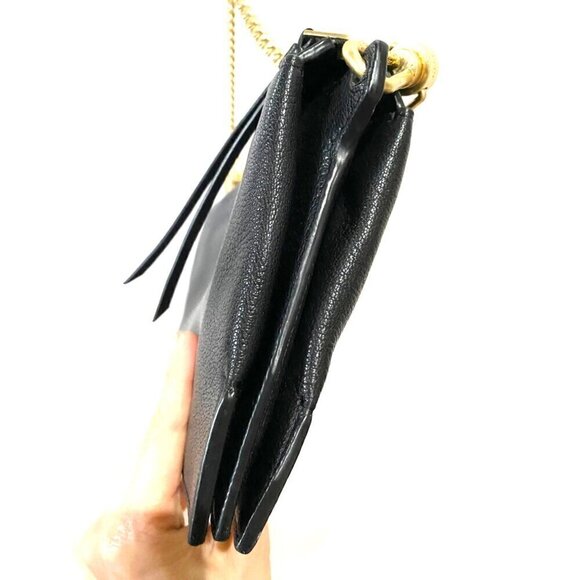 allsaints fletcher xbody bag leather black gold clutch grunge goth clutch $299 - Picture 4 of 16